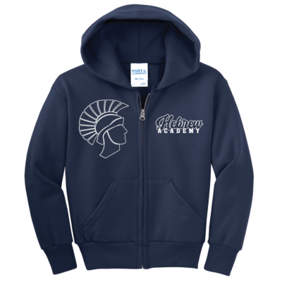 hebrew academy zip up hoodie navy