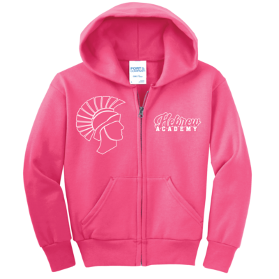 hebrew academy zip up hoodie pink